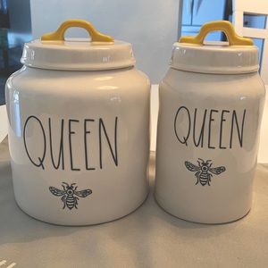 Rae Dunn Queen Canisters with Yellow Handles